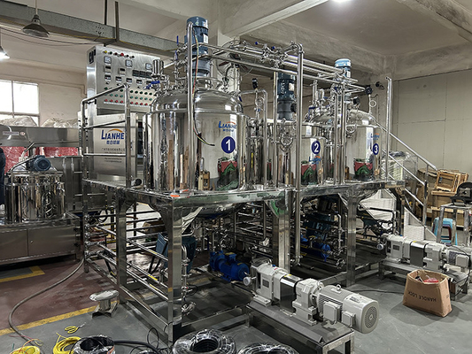 آلة تصنيع مستحضرات التجميل PLC 1000L مستحلب خلاط مرهم معجون الخالط
